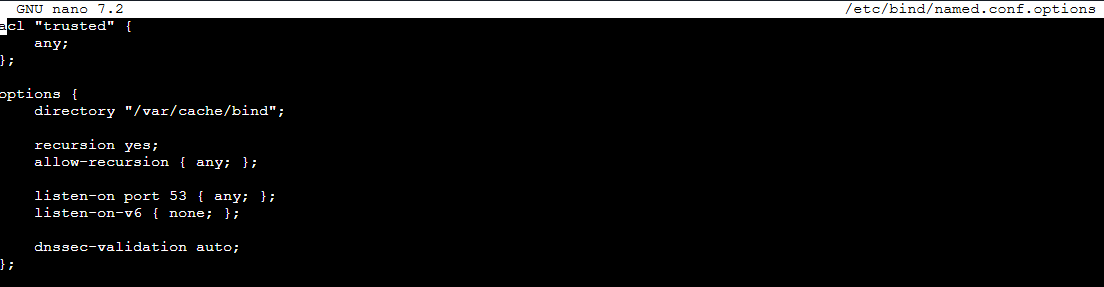 Configuración de opciones de named