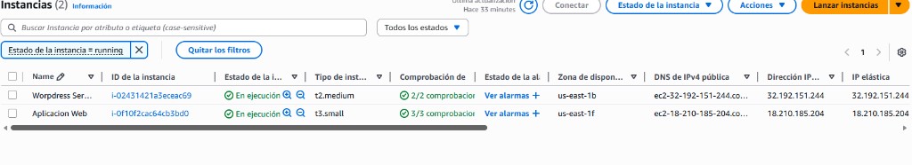 Instancias EC2 en ejecución